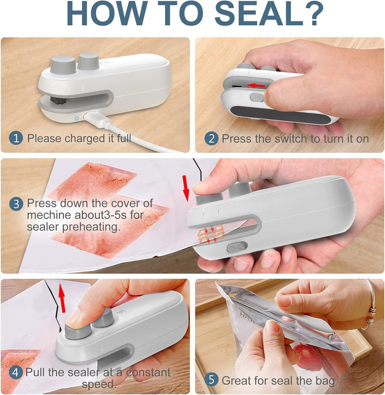 Portable Mini Sealing Machine Hand Held Heat Sealer (88 mm)