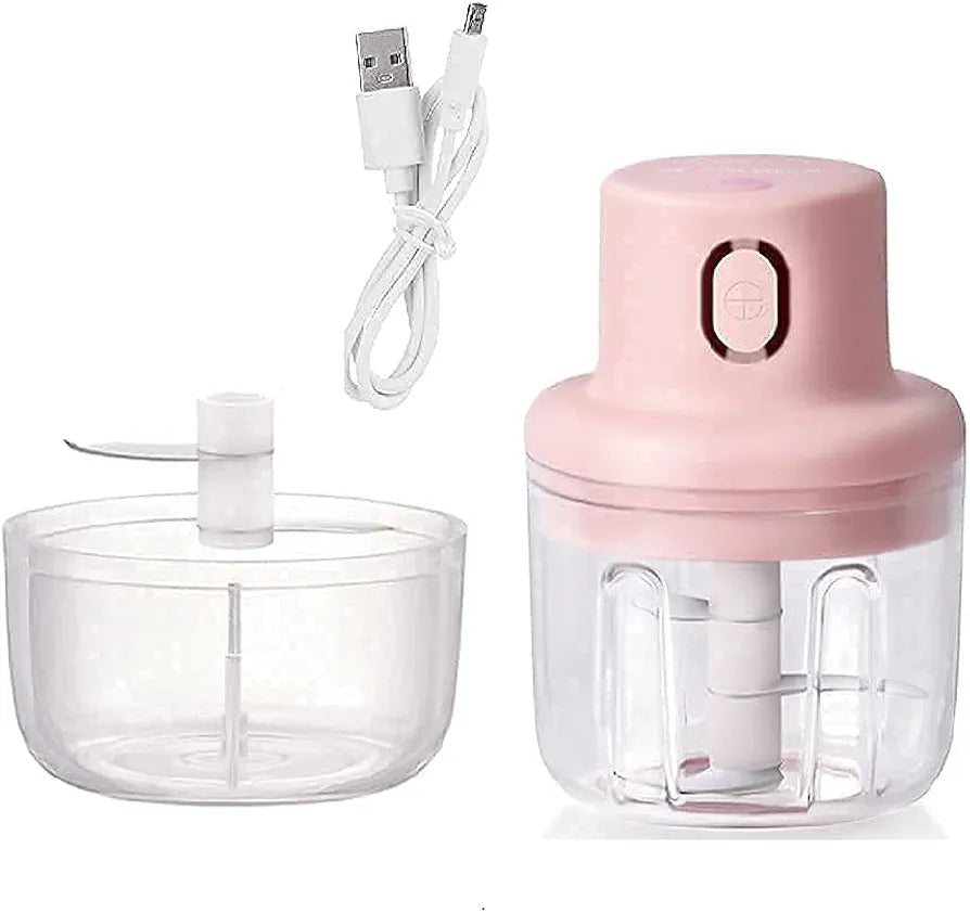 Electric Mini Garlic Chopper Mixer – USB Rechargeable Portable Mini Food Processor | Fruit & Vegetable Cutter, Speedy Chopper & Slicer | Compact Food Supplement Blender for Kitchen