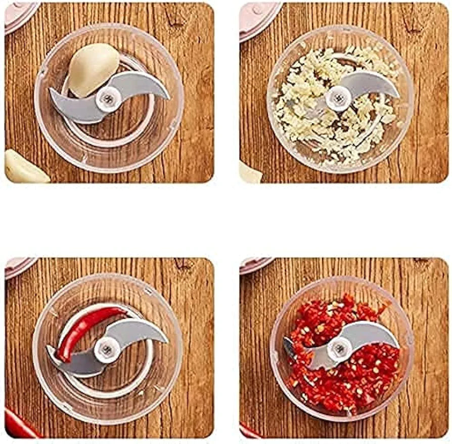 Electric Mini Garlic Chopper Mixer – USB Rechargeable Portable Mini Food Processor | Fruit & Vegetable Cutter, Speedy Chopper & Slicer | Compact Food Supplement Blender for Kitchen