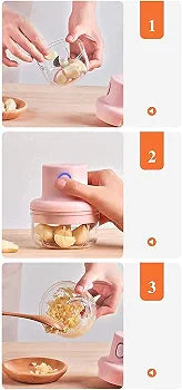 Electric Mini Garlic Chopper Mixer – USB Rechargeable Portable Mini Food Processor | Fruit & Vegetable Cutter, Speedy Chopper & Slicer | Compact Food Supplement Blender for Kitchen