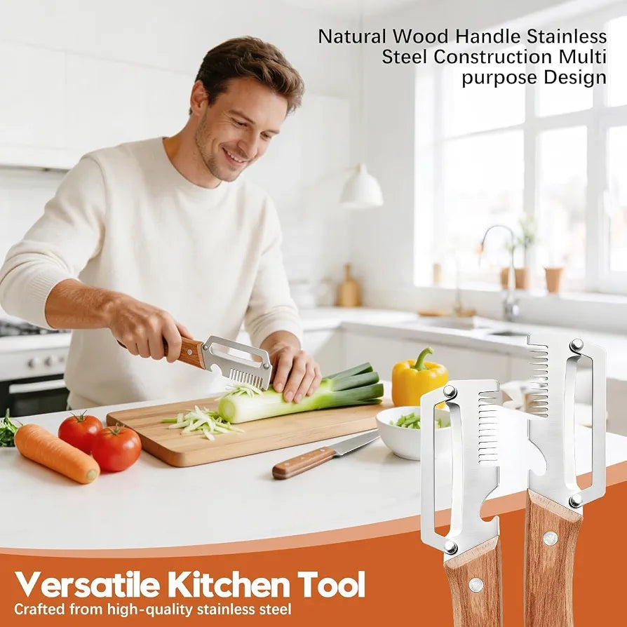 3-in-1 Premium Vegetable Peeler with Julienne Cutter & Ribbon Slicer